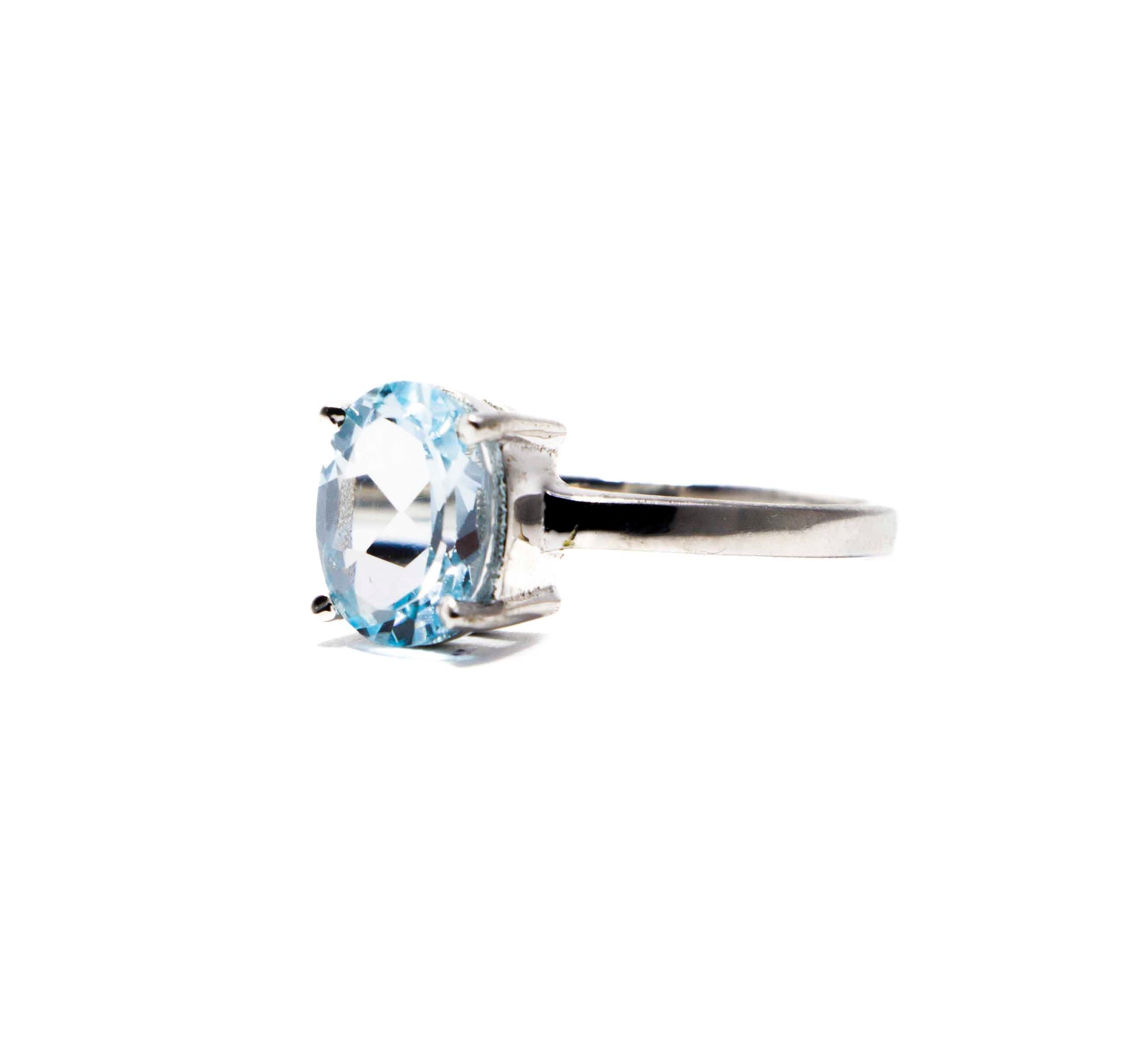 Aqua Blue Silver 925 Ring