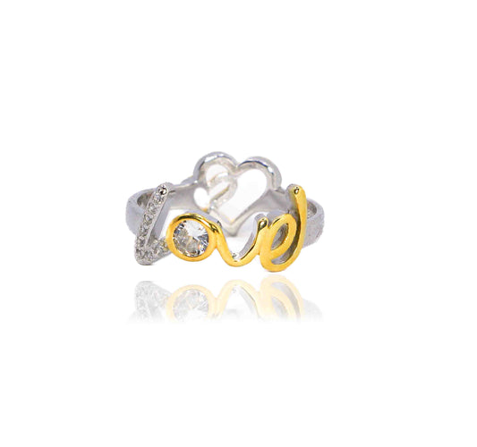 Double Heart Love Silver 925 Ring