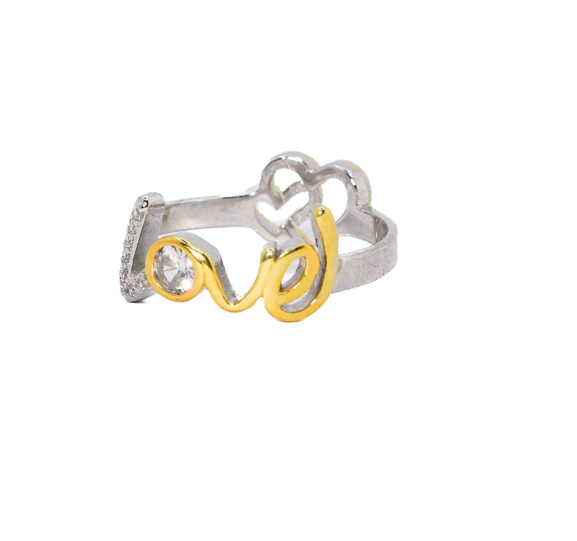 Double Heart Love Silver 925 Ring