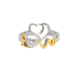 Double Heart Love Silver 925 Ring