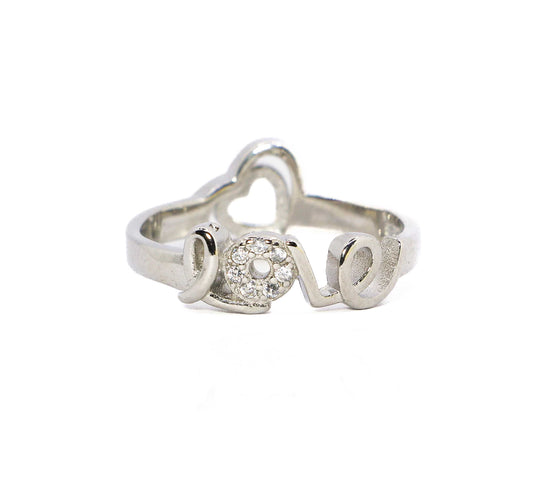 Heart & Love Dual side Silver 925 Ring