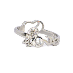 Love & Heart Dual side Silver 925 Ring