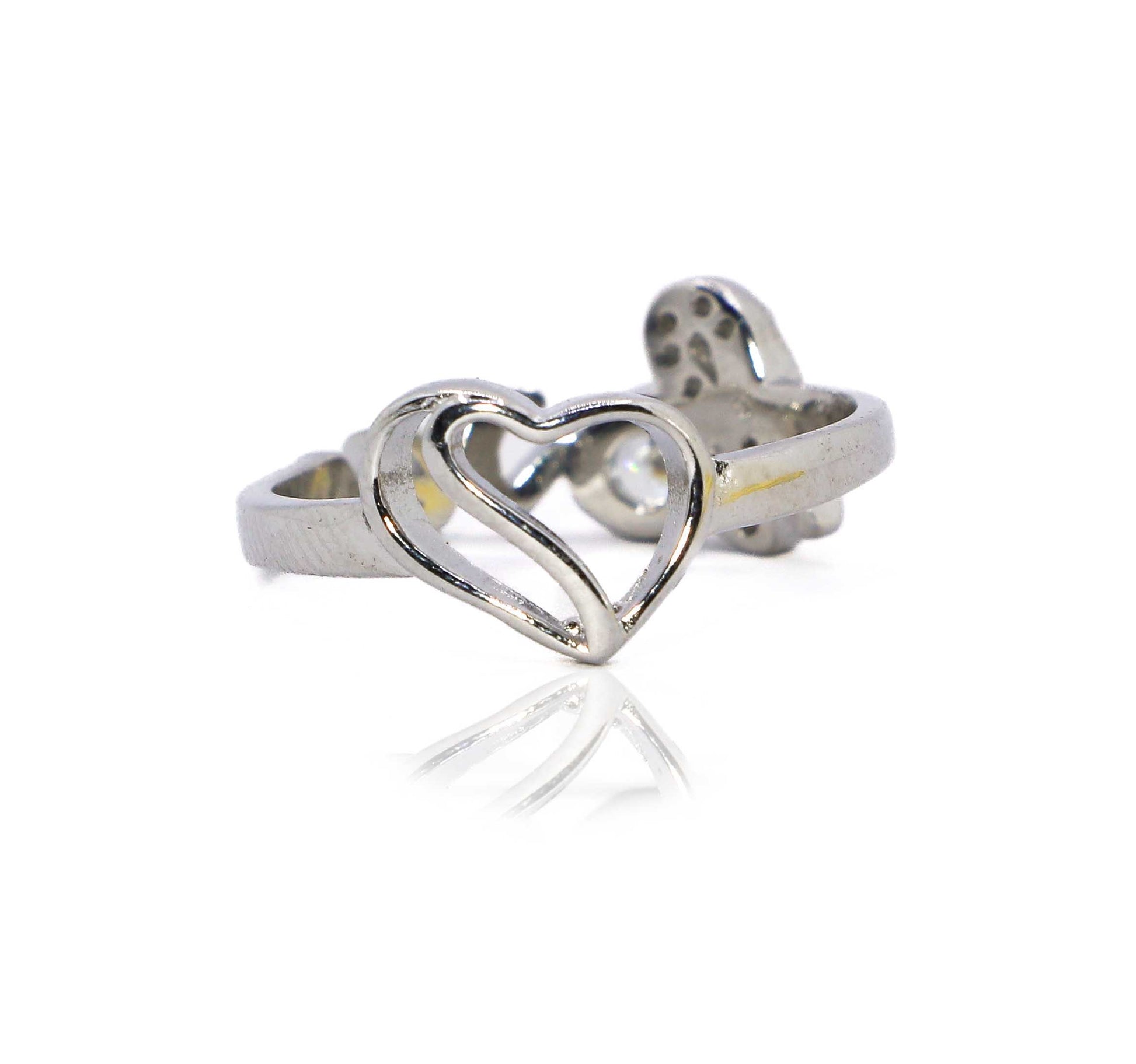 Love & Heart Dual side Silver 925 Ring