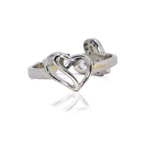 Love & Heart Dual side Silver 925 Ring