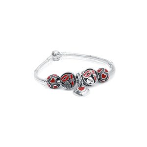 Lips and Heart Silver 925 Charms Bracelet kada