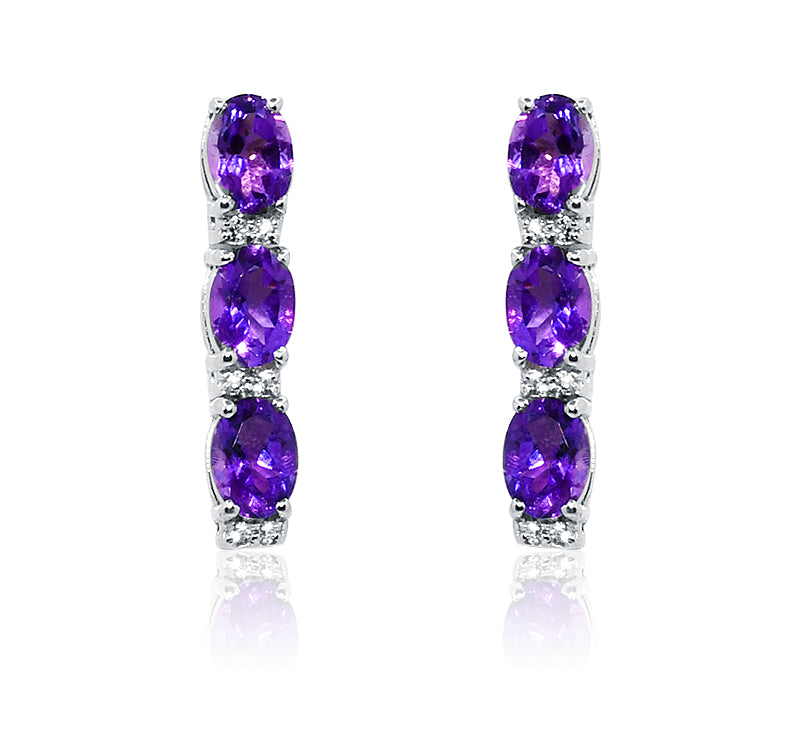 Hawaiian Purple Silver 925 Earrings