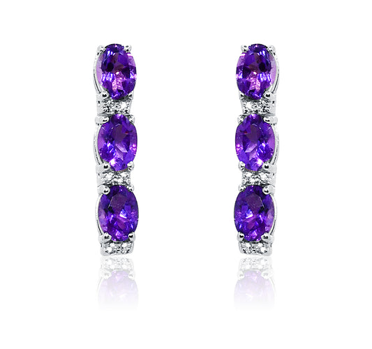 Hawaiian Purple Silver 925 Earrings