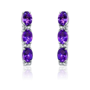 Hawaiian Purple Silver 925 Earrings