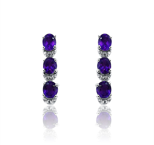 Josephine Violet Silver 925 Earrings