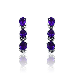 Josephine Violet Silver 925 Earrings