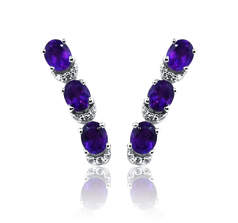 Josephine Violet Silver 925 Earrings