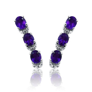 Josephine Violet Silver 925 Earrings