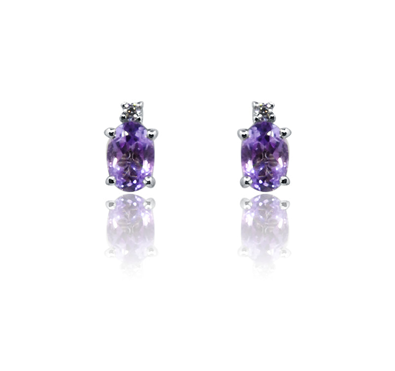 Samantha Purple Silver 925 Studs