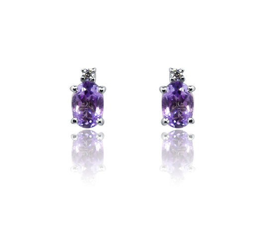 Samantha Purple Silver 925 Studs