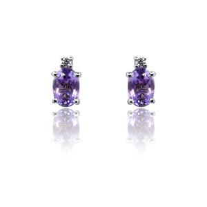 Samantha Purple Silver 925 Studs