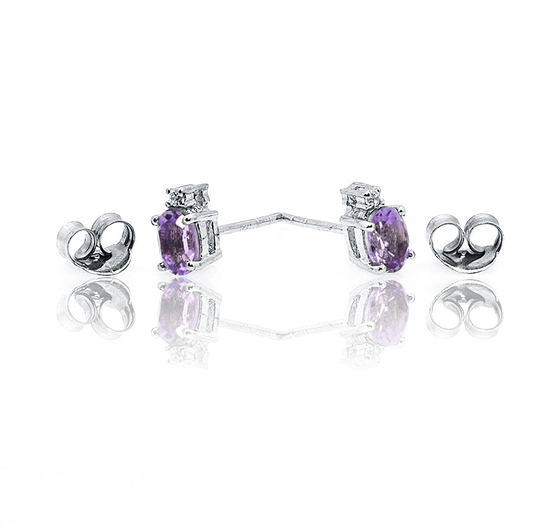 Samantha Purple Silver 925 Studs