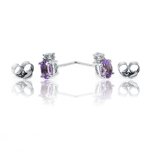 Samantha Purple Silver 925 Studs