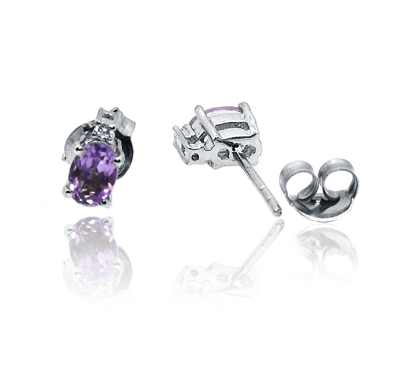 Samantha Purple Silver 925 Studs