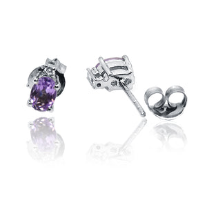 Samantha Purple Silver 925 Studs