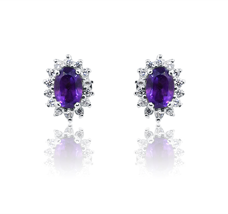 Rumani Violet Silver 925 Studs