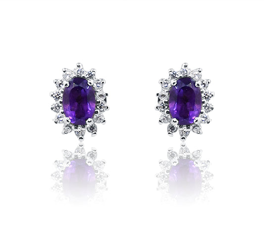 Rumani Violet Silver 925 Studs