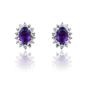 Rumani Violet Silver 925 Studs