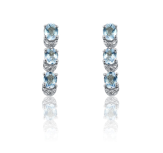 Rumi Blue Silver 925 Earrings