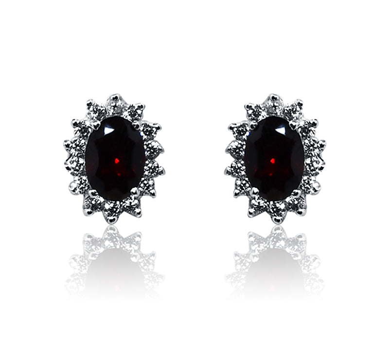 Gabriella Red Silver 925 Studs