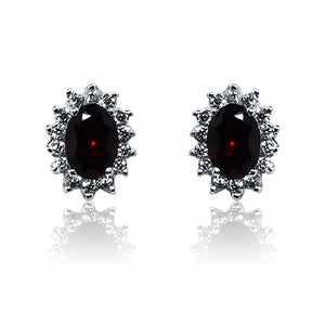 Gabriella Red Silver 925 Studs