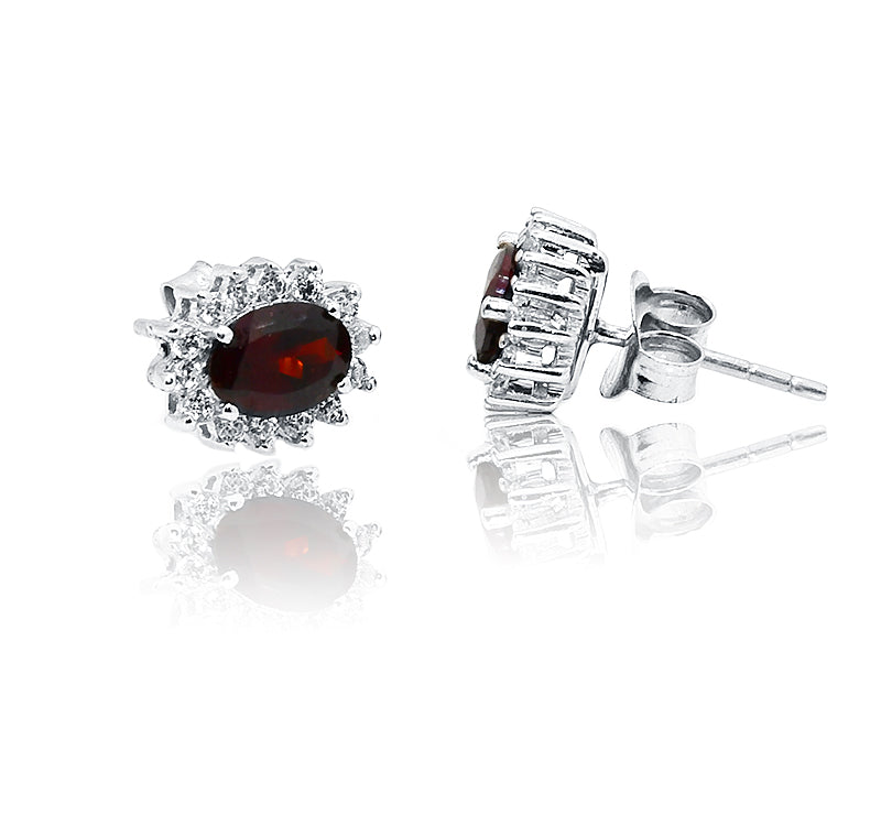 Gabriella Red Silver 925 Studs