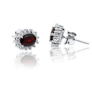 Gabriella Red Silver 925 Studs