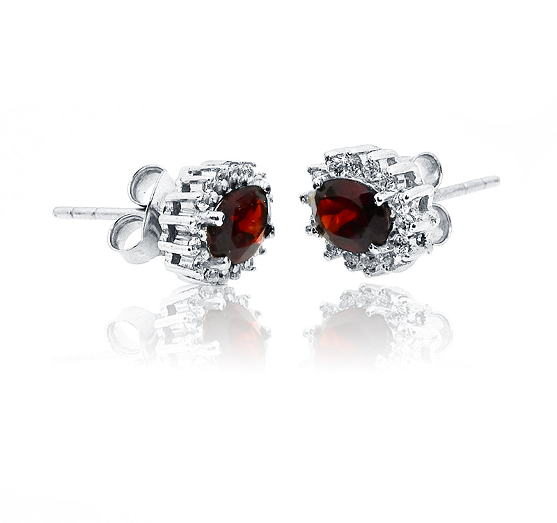 Gabriella Red Silver 925 Studs