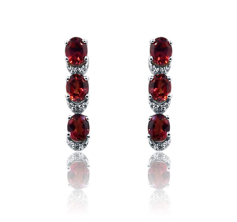 Audrey Red Silver 925 Earring