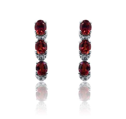 Audrey Red Silver 925 Earring