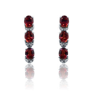 Audrey Red Silver 925 Earring