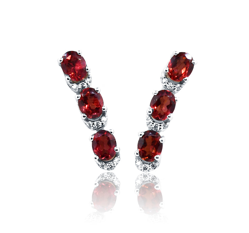 Audrey Red Silver 925 Earring