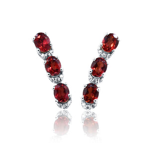 Audrey Red Silver 925 Earring