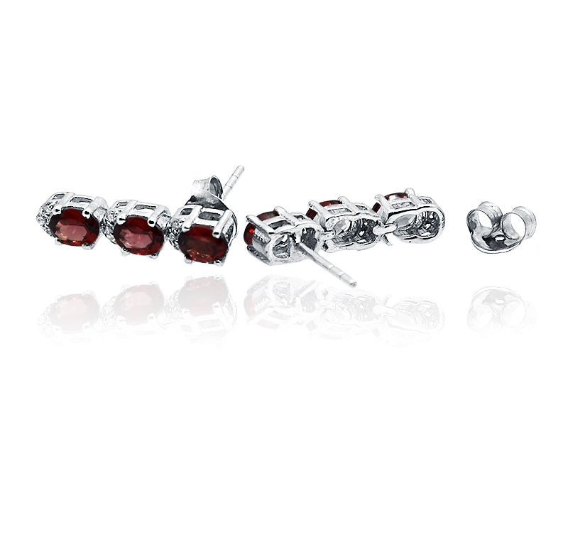 Audrey Red Silver 925 Earring