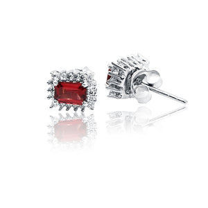 Laila Red Silver 925 Studs