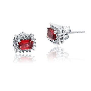 Laila Red Silver 925 Studs