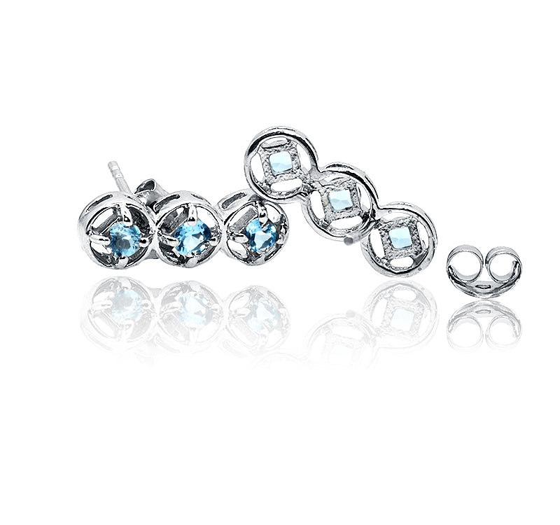 Brielle Blue Silver 925 Earring