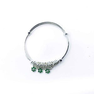 Baby Pixie Green Silver 999 Kada Pair