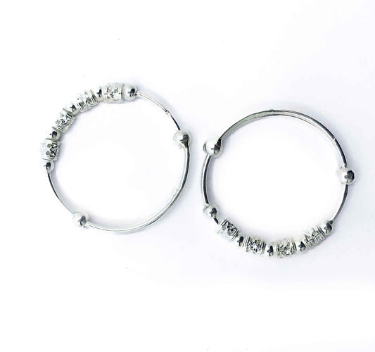 Baby Flower Motif Silver 999 Kada Pair