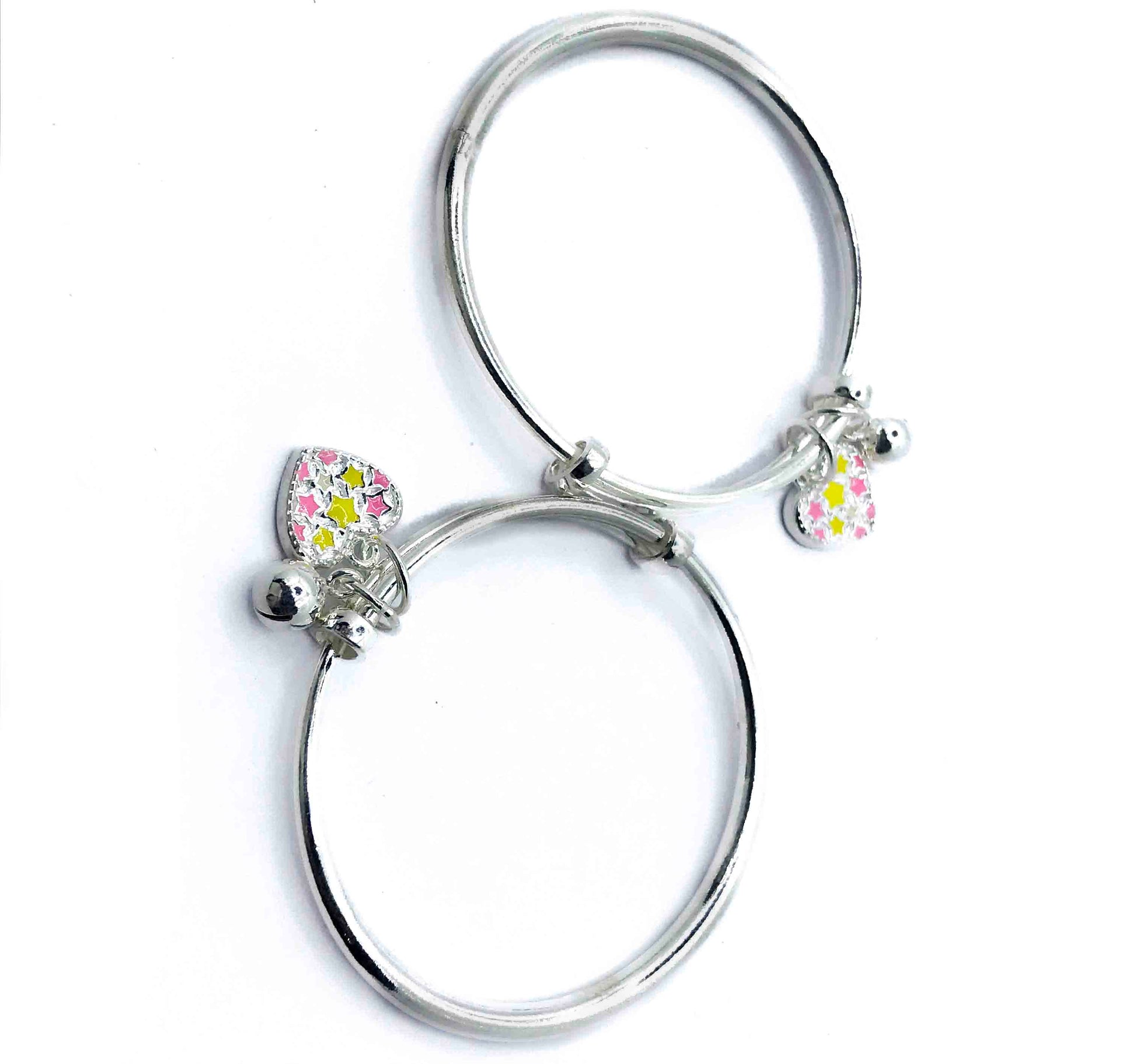 Baby Fairy Heart Silver 999 Kada Pair