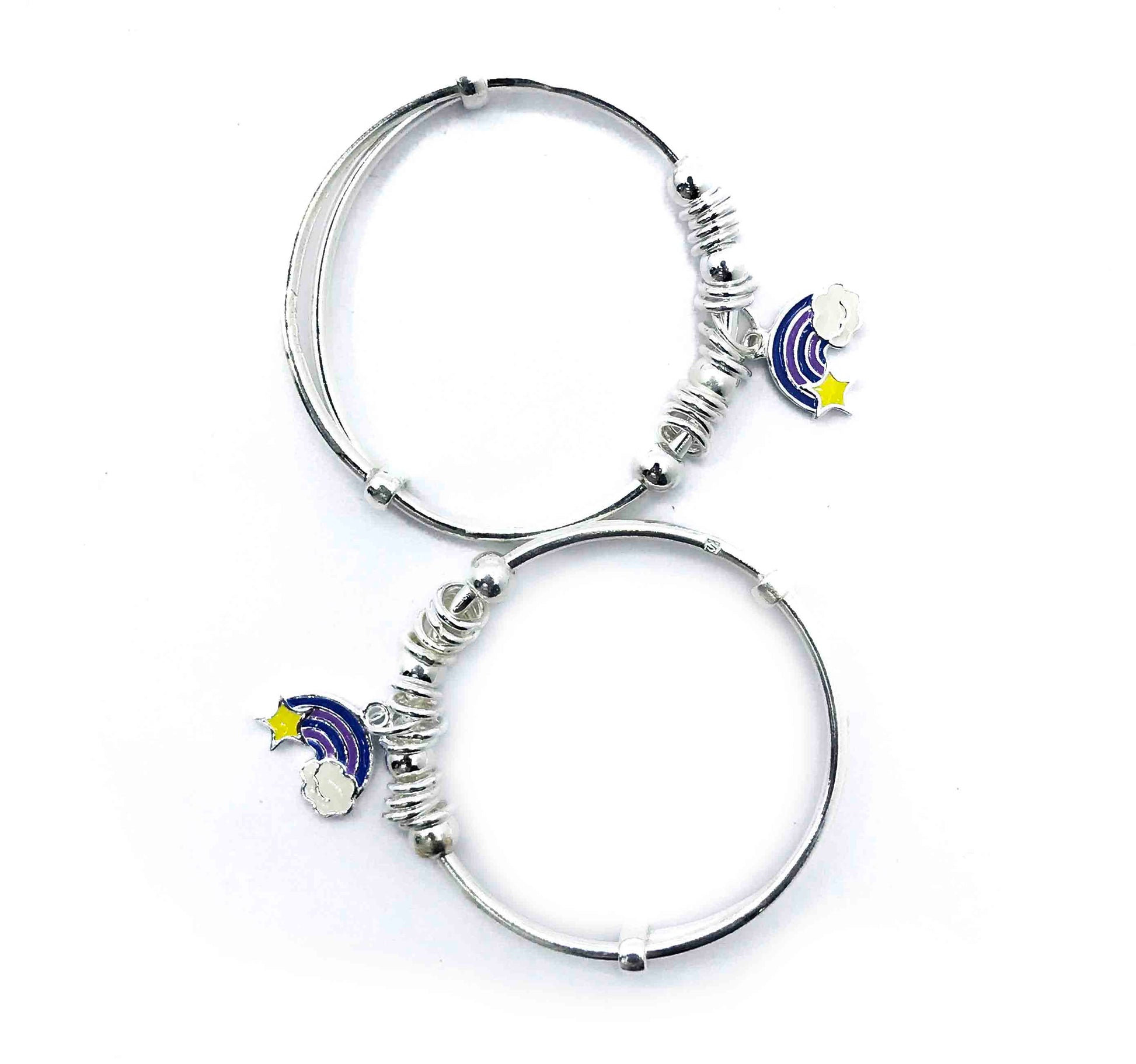 Baby Star Rainbow Silver 999 Kada Pair