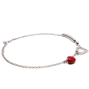 Cute Heart Silver 925 Anklet