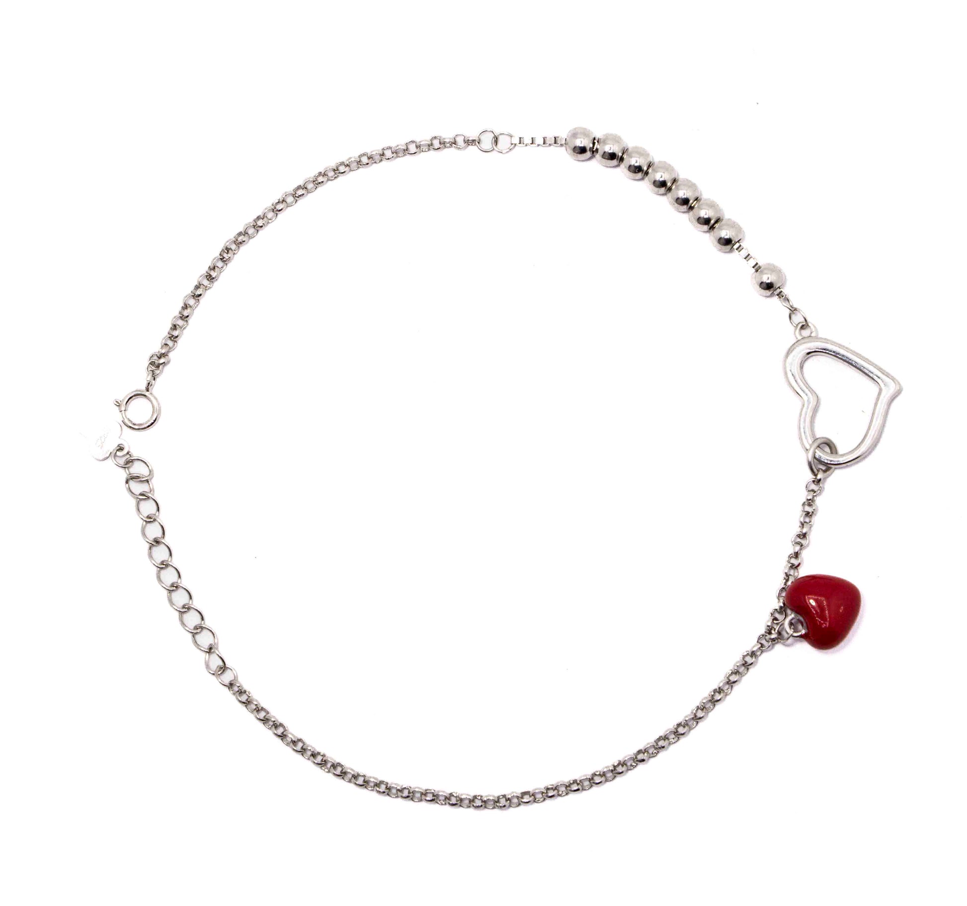 Cute Heart Silver 925 Anklet