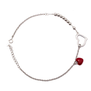 Cute Heart Silver 925 Anklet