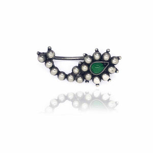 Ladies Nose Ring Green Designe