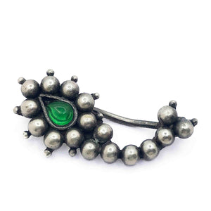 Ladies Nose Ring Green Designe